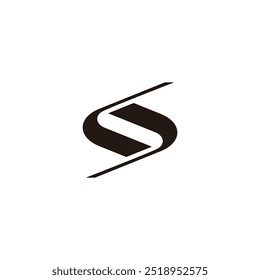 Letra LS Vector de logotipo de forma de cinta enlazada simple 