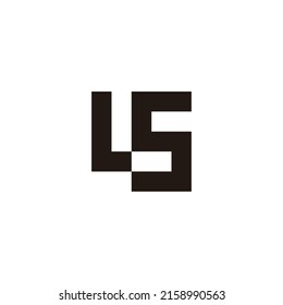 Letter LS square geometric symbol simple logo vector