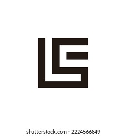 Letter LSC square, stripe geometric symbol simple logo vector
