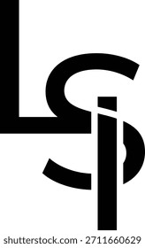 Letra LSI diseño de logotipo de monograma