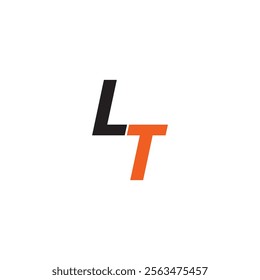 letter LT logo Modern Minimalist LT Logo Design in Black and Orange 