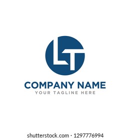 Letter LT logo round - vector