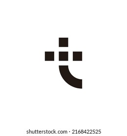 Letra Lt tL L t símbolo geométrico cuadrado simple vector