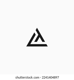 letter lt triangle logo design vector illustration template