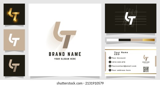 Letter LT or tT monogram logo with business card design