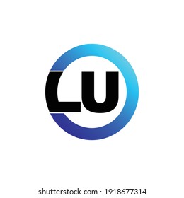 Letter LU circle logo design vector
