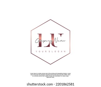 Letter LU Initial handwriting logo with signature and hand drawn style.