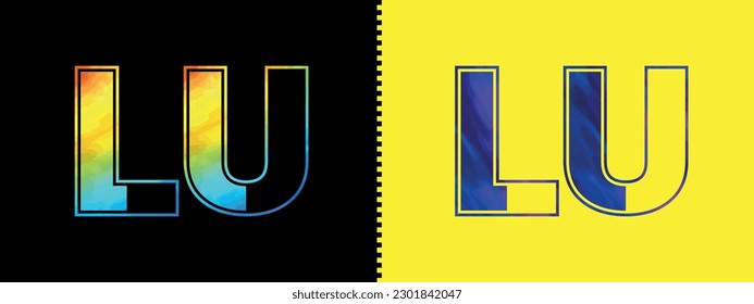 Letter LU Logo Design Vektorvorlage. Kreatives, modernes luxuriöses Logo für Corporate Business Identity