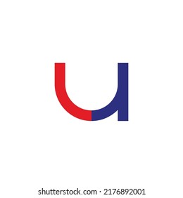 Letter Lu uL L u curve geometric symbol simple logo vector