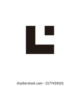 Letra LU UL L cuadrado U, símbolo geométrico punto simple vector logo
