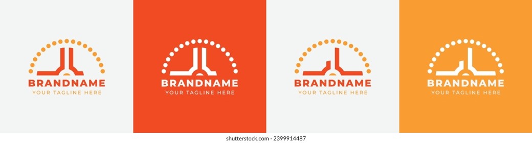 Letter LU and UL or LV and VL Sunrise  Logo Set, suitable for any business with LU, UL, LV, VL initials.