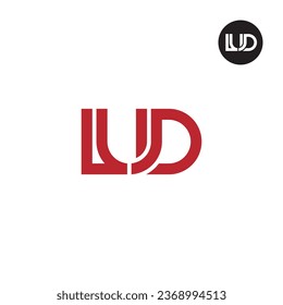 Diseño de logotipo de monograma LUD de carta