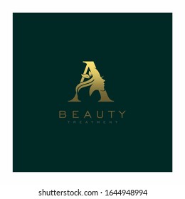 Letter A Luxury Beauty Face Logo Design Vector