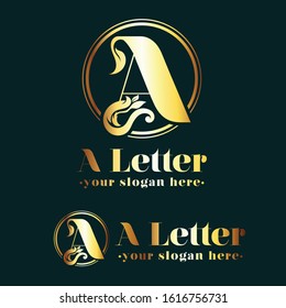 A Letter Luxury Elegant Logo Template Vector