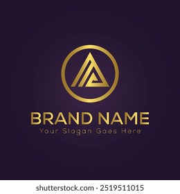 Letter A  luxury gold logo concept
