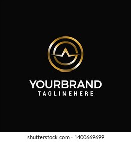 letter a luxury gold logo design concept template vector