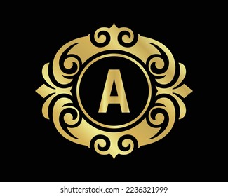 A letter luxury logo creative design vector template.