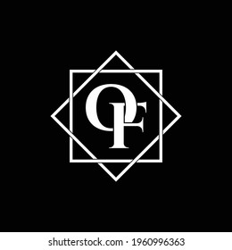 Letter OF luxury logo design vector