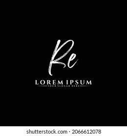 Letter RE luxury logo design vector