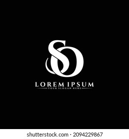 Letter SO luxury logo design vector