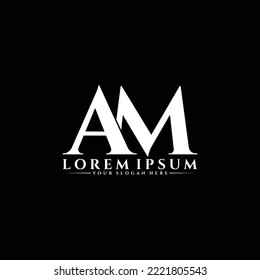 Letter AM luxury logo design vector