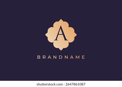 Letter A luxury logo design vector template.