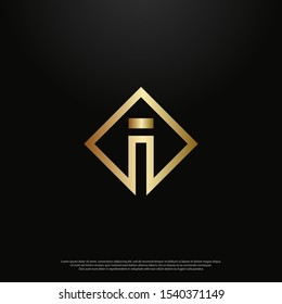 Letter I luxury Logo icon monogram design. Vector graphic design template element. black background.