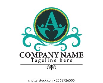 letter a Luxury logo monogram design