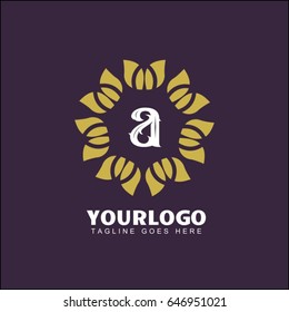 A letter luxury logo, simple and elegant monogram designs templates. Good vector illustration for labels and brand identity. Line art monogram design.