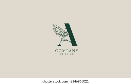 A Letter Luxury Logo template in vector, Creative Lettering Logo Vector Illustration.