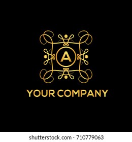 A letter luxury monogram. Boutique, hotel or restaurant logo template