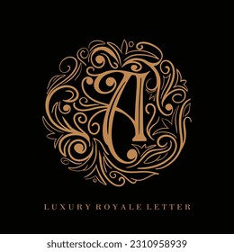 Letter A Luxury Royal Circle Ornament Logo