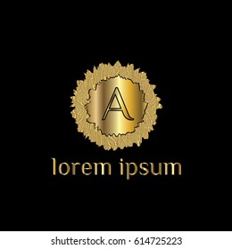 A letter luxury vector logo design template for boutique, restaurant, hotel