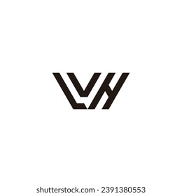 Letter L,v and H modern geometric symbol simple logo vector