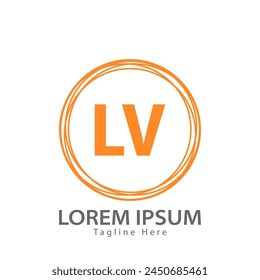 logo de la letra LV. LV. Ilustración vectorial de diseño de logotipo LV para empresa creativa, negocio, industria
