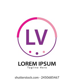 logo de la letra LV. LV. Ilustración vectorial de diseño de logotipo LV para empresa creativa, negocio, industria
