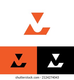 Letter LV Logo. This cool, modern and professional design is made by combining the letter L and the letter V which is inserted into the negative space.