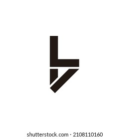 letter lv simple geometric line clean logo vector