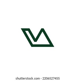 letter lv simple mono line logo vector 