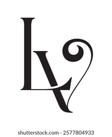 letter LV or VL vector logo design for luxury, fashion, jewelry, boutique, and startup