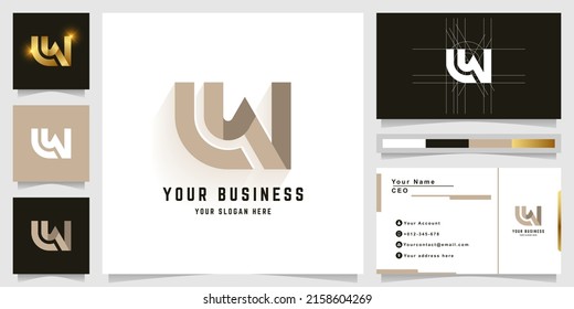 Letter LW or LN monogram logo with business card design
