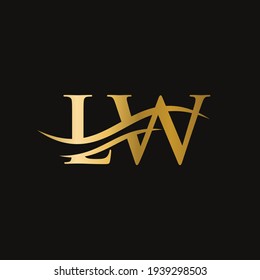 Letter LW Logo Design for business and company identity. Creative LW letter with luxury concept