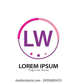 Buchstabe LW-Logo. LW. LW Logo Design Vektorillustration für Kreativunternehmen, Unternehmen, Industrie
