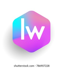 Letter LW logo in hexagon shape and colorful background, letter combination logo design for business and company identity.

