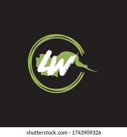 Icono del logotipo de la letra LW planilla de diseño plano y vectorial.