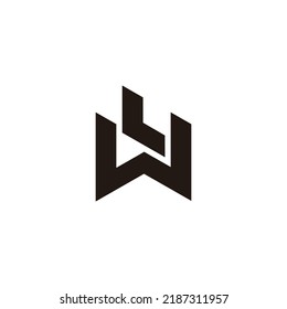 letter lw simple geometric logo vector