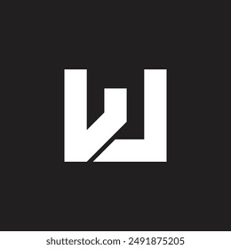 Vector de logotipo de líneas geométricas ligadas simples de letra lw 