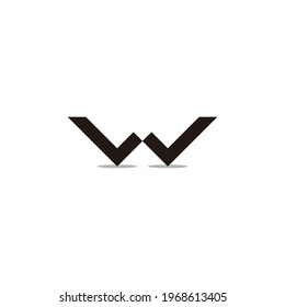 letra lw simple línea enlazada vector de logotipo geométrico