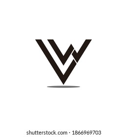 letter lw simple triangle geometric line logo vector