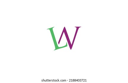 Letter LW WL Logo Alphabet Design Icon Vector Symbol
